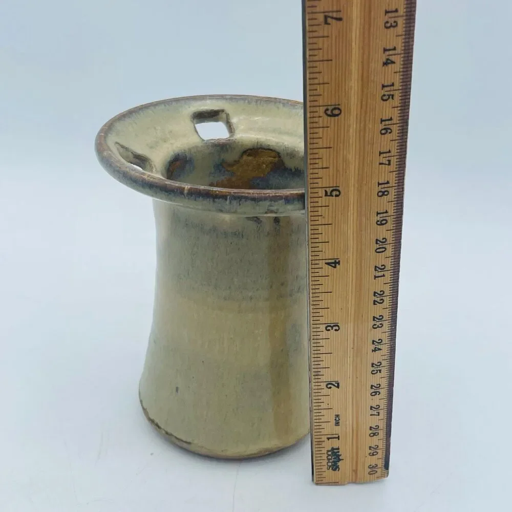 Handmade Studio Art Glazed Pottery Toothbrush Toothpaste Holder for Bathroom